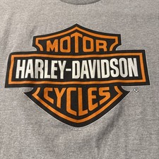 Harley Davidson T Shirt Mens 2XL Classic Logo Las Vegas Nevada Gray Short Sleeve