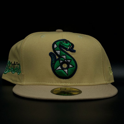 Tucson Sidewinders Gold and Camel Snake S Logo Grey Brim 59FIfty Fitted Hat