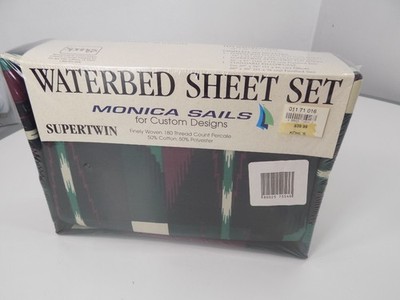 Monica Sails Waterbed-Sheet-Set Supertwin 180-ThreadCount Percale, 50cot 50Poly