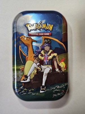 Pokemon Charizard & Leon Mini Tin Empty w/ Art Card & Sticker Collectible