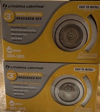 Set of 2  .. 3  White Gimbal recessed Light Kit