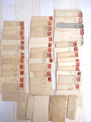 40+ Authentic Antique Stamped Hand Written Mystery Letters 1903 Washington 2cent