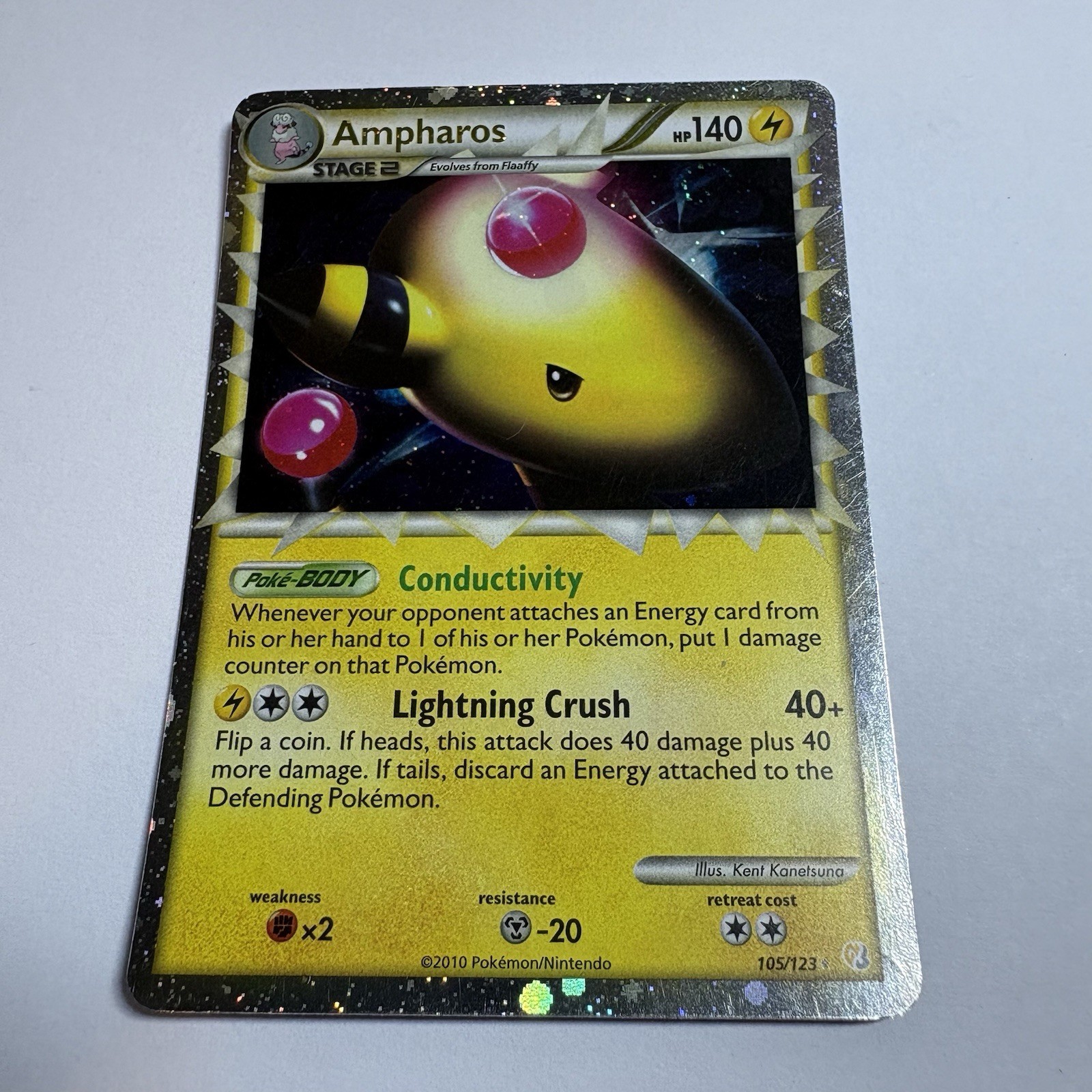 Ampharos 105/123 Reverse Holo Rare HeartGold & SoulSilver Pokémon 2010 LP