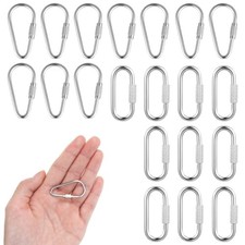 20PCS Small Locking Carabiner 1.5in Stainless Steel Quick Link Chain Link