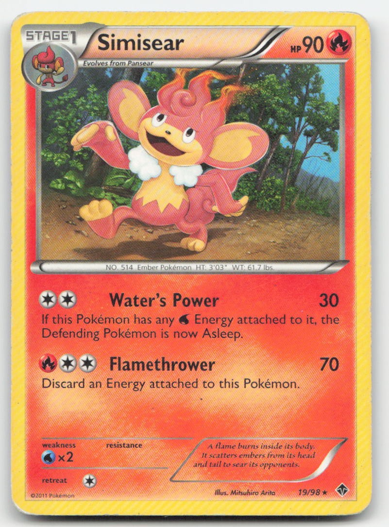 Simisear 19/98 Emerging Powers Pokemon TCG DM