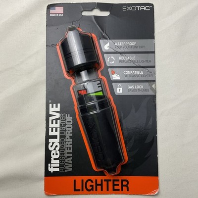 Exotac FIRESLEEVE Ruggedized Waterproof Lighter Case - Black - Made in USA! NEW