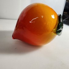 1950's Mid-Century Murano Hand Blown Italian Glass PEACH Fruit Vintage RARE EUC