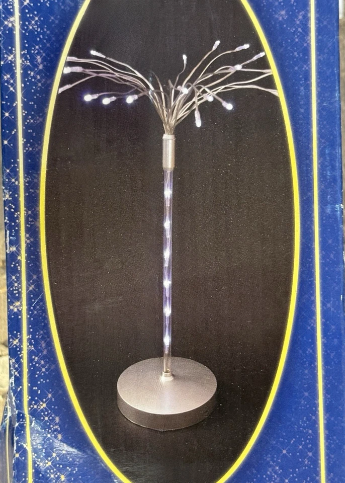 Ramo"GiocoPlastNATALE"con 30 luci led bianchi effetto fuochi d'artificio H.Cm.45