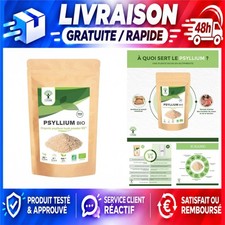 Psyllium Blond Bio Bioptimal Poudre Fine 100% Naturel Transit et Satiété