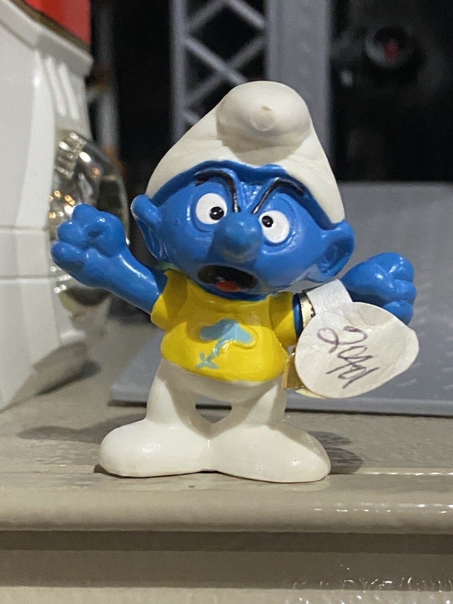 スマーフM Vintage 1987 Schleich Smurfs Snappy Smurf PVC Figure 20401 Yellow