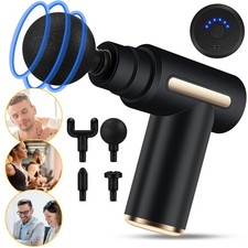 Mini Massage Gun Deep Tissue 6 Speeds Handheld Muscle Massager with 4 Heads