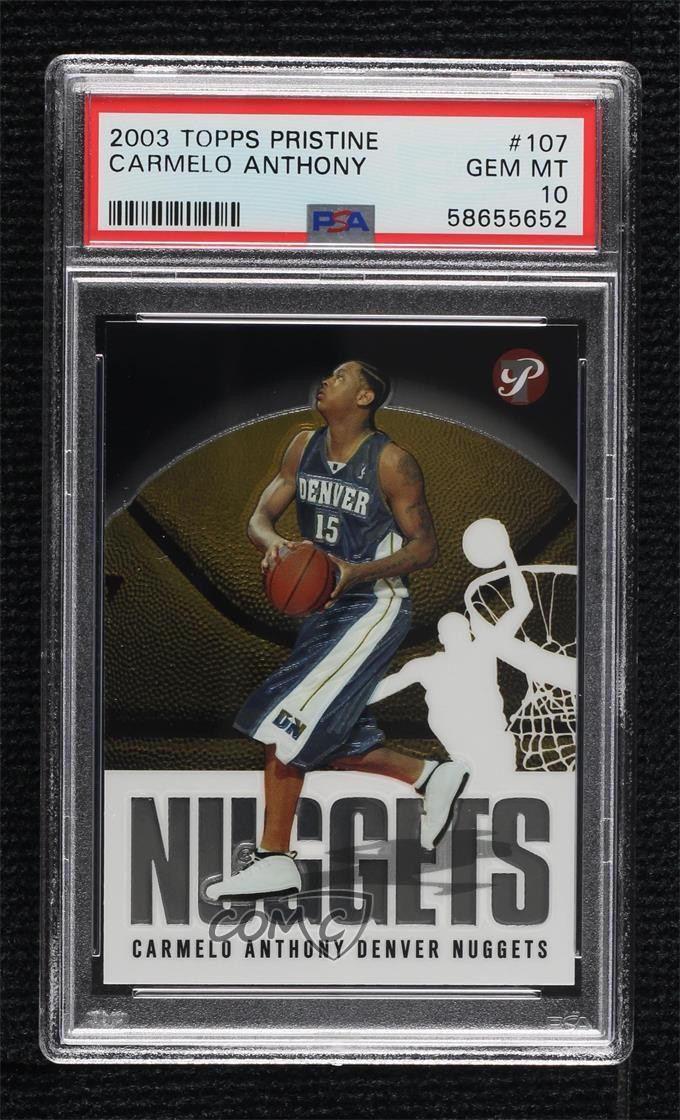2003-04 Topps Pristine Carmelo Anthony #107 PSA 10 GEM MT Rookie RC HOF 0cv3