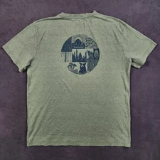 Smartwool Forest Finds Graphic Tee Shirt Mens Large Green Merino Cotton Blend