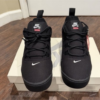 Nike SB Darwin Low Supreme Men's Black/White Low Top Lace Up Sneakers New