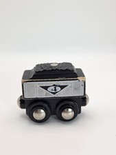 Imaginarium wooden toy train car, specifically a tender labeled with number 4
