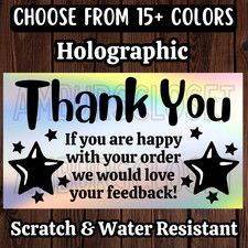 50 THANK YOU STICKERS 2.25" ENVELOPE LABELS SEALS Holographic SMALL BUSINESS
