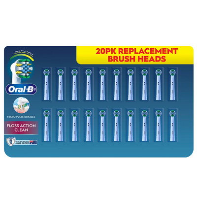 NEW Oral-B Floss Action 20 Replacement Heads Micro Pulse for Electric Toothbrush