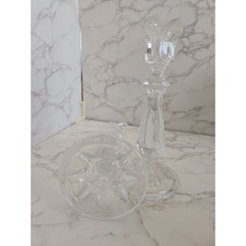 Crystal Candle Sticks Pair 24% Leaded Tulip Design. Made in USA.