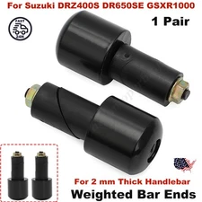 SET For Suzuki Handle Bar Ends Heavy Weight Vibration Reducing Grip Plugs 7/8"