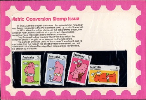1973 Australia Metric Conversion Set Of 4 Stamp Pack, Unopened & Original, GC