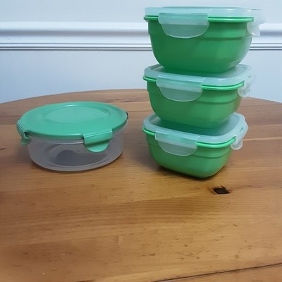 LocknLock 4-Piece Storage Bowl Set - 3 Square 18 Ounce And 1 Round 24 ounce