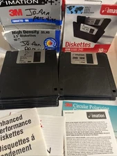 1.44 MB 3.5" Diskettes Lot Of  13 2HD Imation 3M