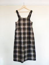 Mistral Khaki Green Long Line Pinafore Dress UK 8 Olive Utility Layering Midi 10