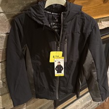Spyder Youth Superlite Jacket Black Size S 7/8 Lightweight Hooded Coat NWT