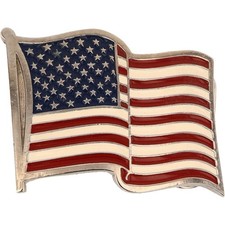 New American Flag Patriotism Stars Stripes Old Glory Nos Vintage Belt Buckle
