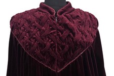 Vintage 80s Delicates Burgundy Velvet Velour Gown Robe Nightgown Housecoat XL