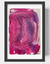 GUAJARDO Original Abstract Expressionism Sparkles 9X6 Paper Signed Art