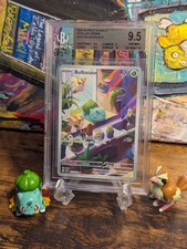 POKEMON 🪟 STELLAR CROWN ILLUSTRATION RARE #143 BULBASAUR 🪴 BGS 9.5 GEM MINT ✨