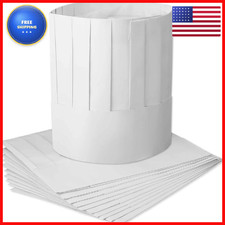 Willbond 12 Pcs Chef Hat Set 9 Inch Disposable Paper Chef Tall Hats Adjustable