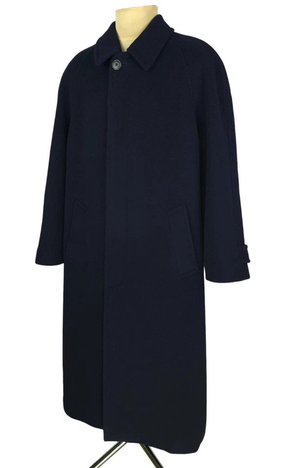Hugo Boss Bertone Mens Navy Wool Long Coat Overcoat Size UK/US 48 (XXXL) - Image 4 of 4