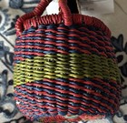 NWT Handmade African Mini Woven Market Basket With Leather  — photo 8