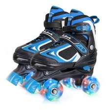 Nattork Kids Roller Skates for Boys Girls,4 Sizes Adjustable Medium 1-4 Blue