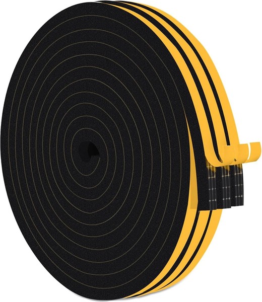 Dichtungsband Selbstklebend Schwarz 6Mm X 3Mm Schaumstoff 27M FüR TüRen Fenster-image