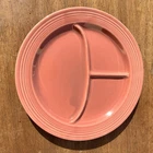 Vtg Homer Laughlin Fiesta Ware Pink Rose Compartment Divided Grill 10.5” Plate