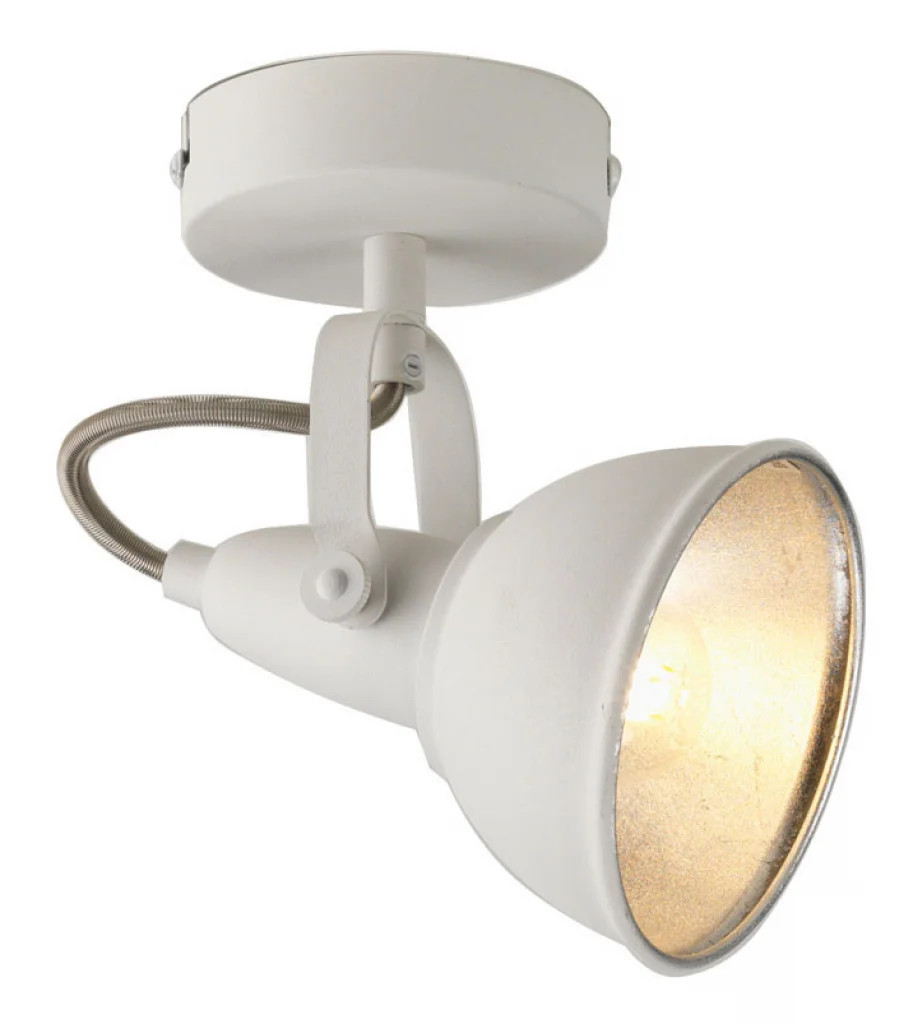 Wall Light White Jurva Spot SES Oaks Lighting 416/1 WH