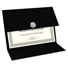 Tri Fold Certificate Holder, Linen Texture, 9.25" x 12.5", 5/Pack 47838 Black