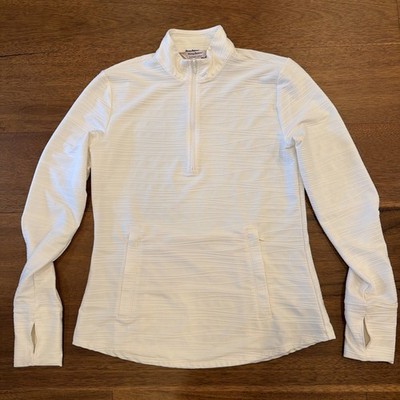 Tommy Bahama Everyday Active Women s Cream Quarter Zip Long Sleeve Shirt Size S