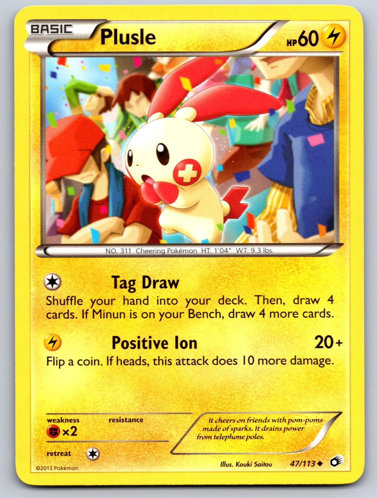 Plusle 47/113 Uncommon Legendary Treasures Pokemon Moderately Played