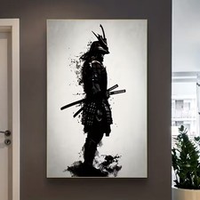 Leinwanddruck  schwarzweiß Samurai Schatten ...
