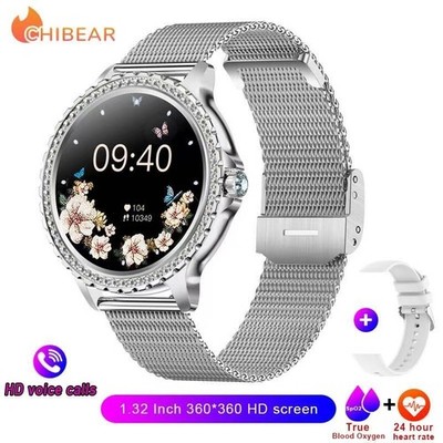Smartwatch Damen Frauen mit Telefonfunktion Armbanduhr für Samsung Huawei iPhone