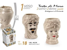 VASETTO TESTA DI MORO GICOS AFRO BEIGE CM. 18 PZ.1 SINGOLO UOMO O DONNA ASSORTIT