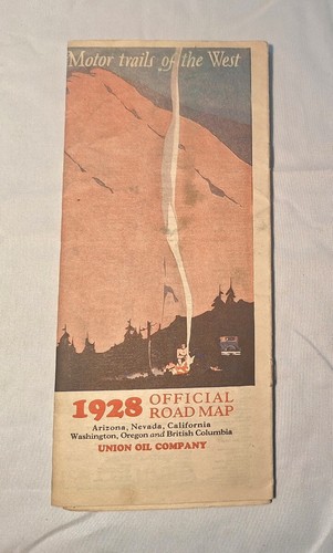 1928 Union Oil Aristo Road Map California Old Advertising Gas Service Station