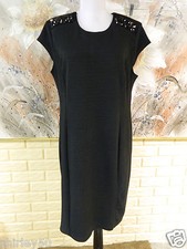 EUC WORE ONCE METAPHOR STRETCH BLACK DRESS EMBELLISHED SHOULDER AREAS SZ 12