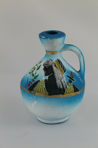 Jarron de ceramica REALIZADO A MANO en GRECIA Imagen ARTEMISA.  11cm Altura - Bild 1 von 3