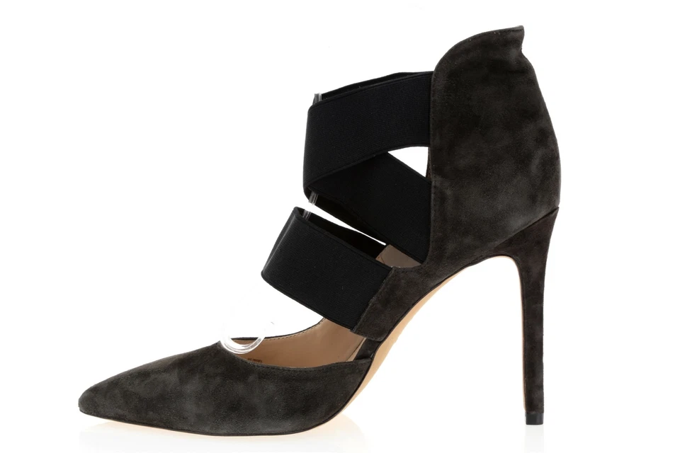 Zapatos de salón Vince Camuto gris oliva oscuro gamuza correa al tobillo para mujer talla 10 Foto 3 de 4