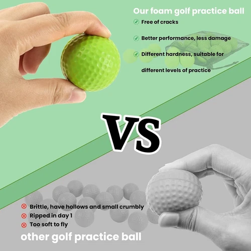 12 Pack Foam Golf Practice Balls - Realistic Feel and Limited Flight Training - Picture 5 of 6